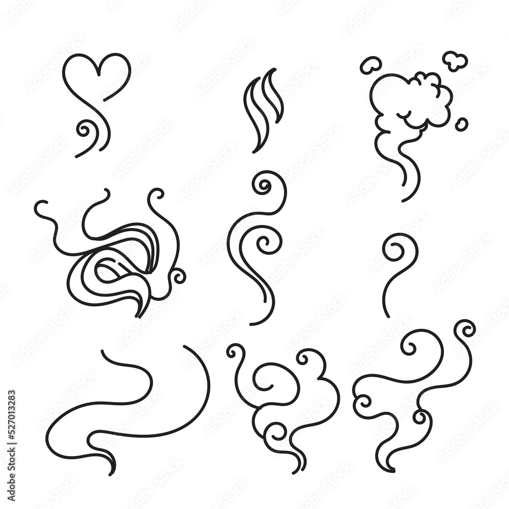 hand drawn doodle Steam smoke illustration vector hand drawn doodle Steam smoke illustration vector