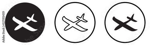 Glider airplane. Icons Vector illustration