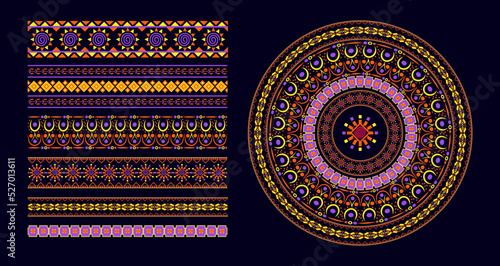 Aztecs, Incas. Latino American poncho ornament vector for card, banner, poster and background. National Hispanic Heritage Month