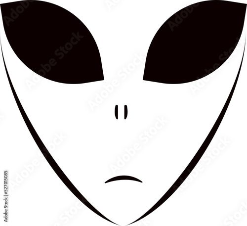 creepy alien head stencil image. Good for prints on clothes and as a graphic resource
