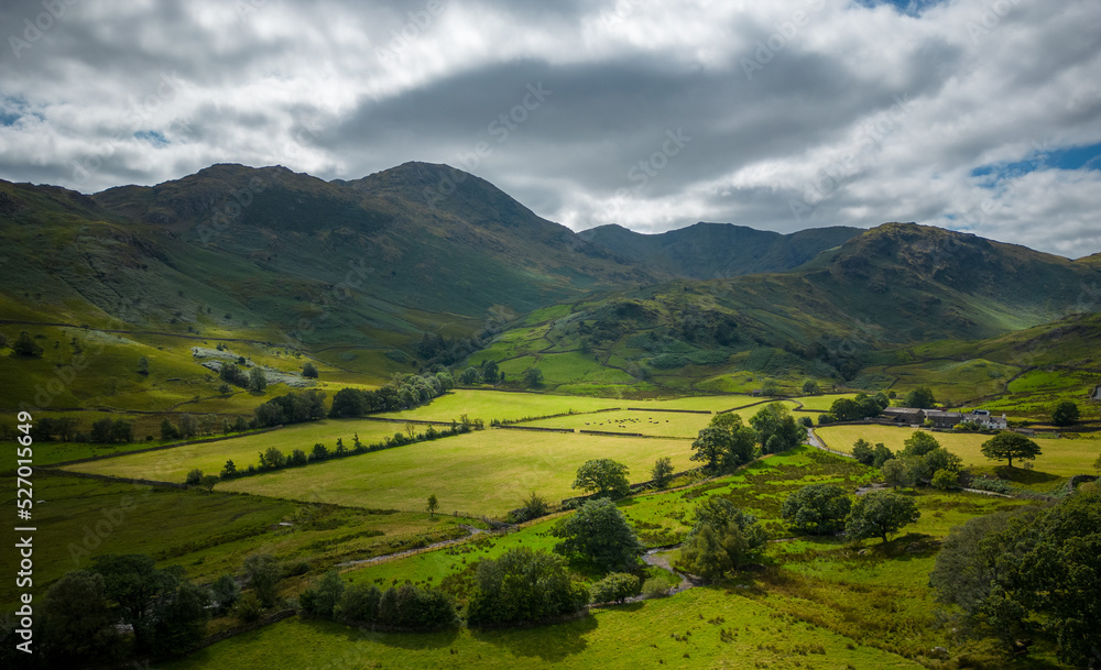 Wonderful Lake District National Park with its stunning landscape - aerial view - travel photography