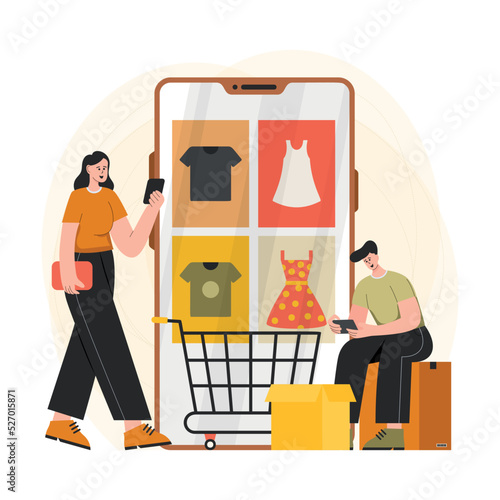Online Shopping Store illustration Concept