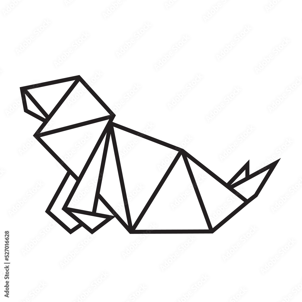 pinniped origami illustration design. line art geometric for icon, logo, design element, etc pinniped origami illustration design. line art geometric for icon, logo, design element, etc