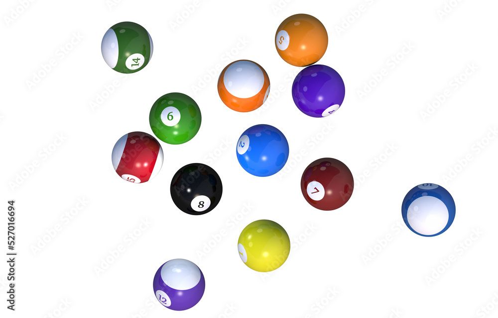 Colorful Billiard Balls Isolated PNG Illustration