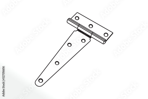 steel door hinges vector illustration in realistic style. Set of various metallic mortise equipment for adjustable fixing aperture isolated on white. Anodized tools for a