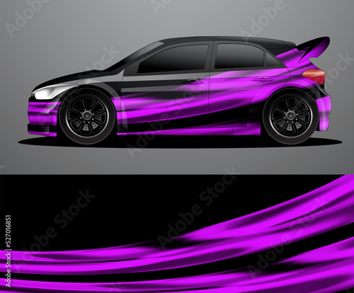 Rally car decal graphic wrap vector, abstract background