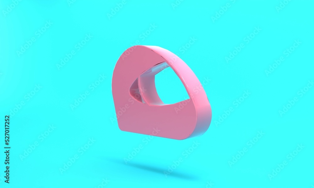 Pink Racing helmet icon isolated on turquoise blue background. Extreme sport. Sport equipment. Minimalism concept. 3D render illustration Pink Racing helmet icon isolated on turquoise blue background. Extreme sport. Sport equipment. Minimalism concept. 3D render illustration
