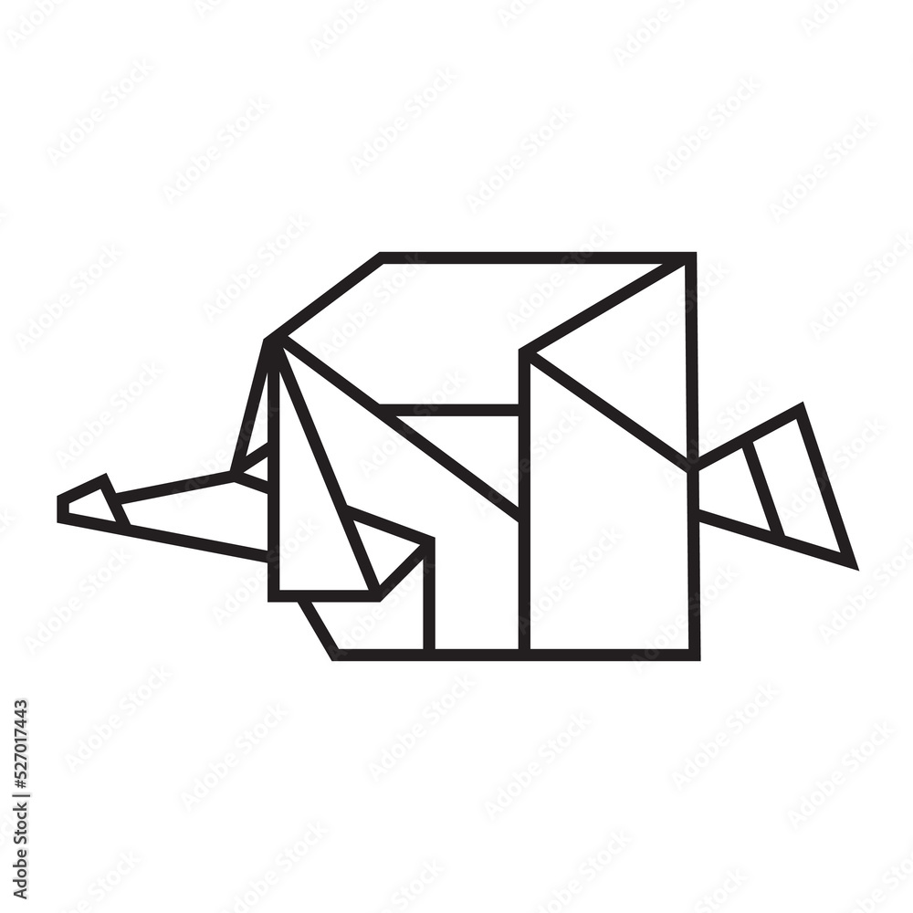 fish origami illustration design. line art geometric for icon, logo, design element, etc fish origami illustration design. line art geometric for icon, logo, design element, etc