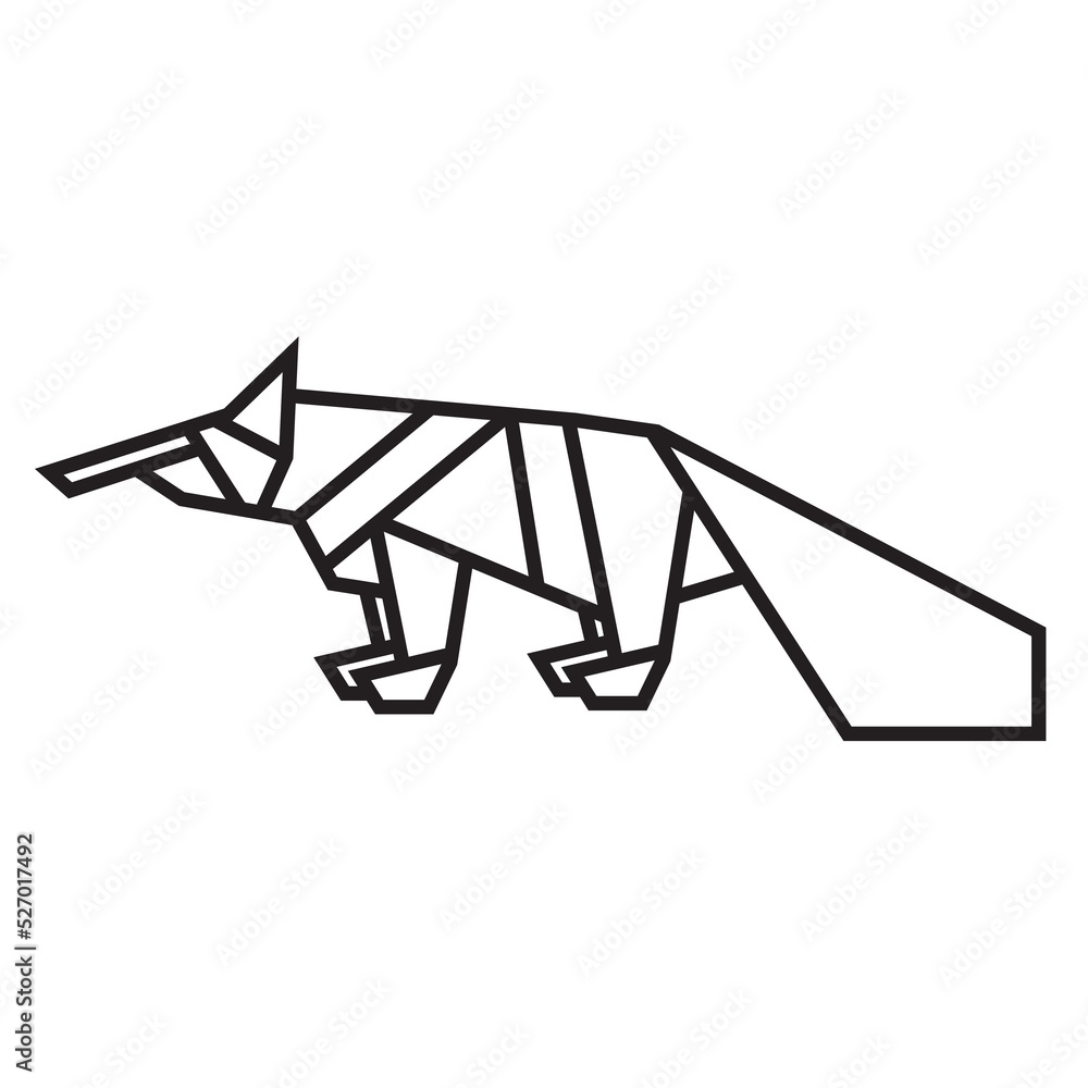 mongoose origami illustration design. line art geometric for icon, logo, design element, etc mongoose origami illustration design. line art geometric for icon, logo, design element, etc