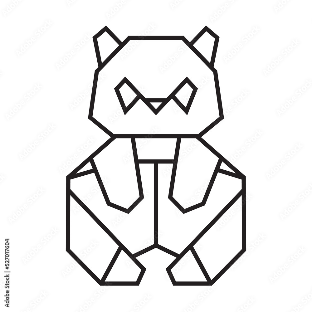 panda origami illustration design. line art geometric for icon, logo, design element, etc panda origami illustration design. line art geometric for icon, logo, design element, etc