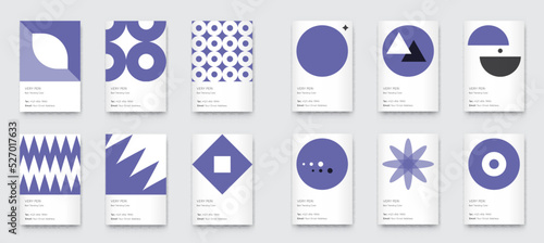 Set of Trendy Very Peri Color Minimal Graphics. Trendy Vertical Abstract Pattern Cards Set..