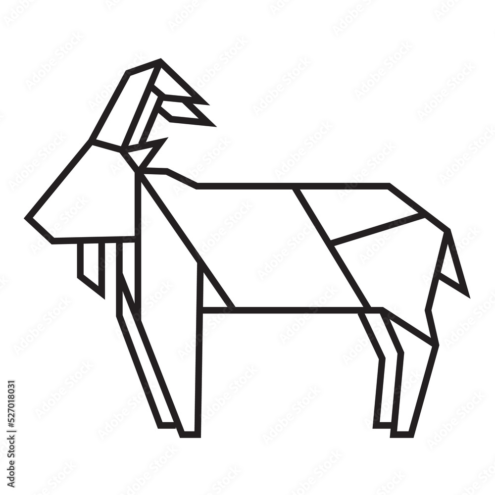 goat origami illustration design. line art geometric for icon, logo, design element, etc goat origami illustration design. line art geometric for icon, logo, design element, etc