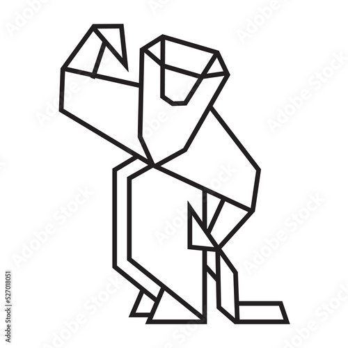 monkey origami illustration design. line art geometric for icon, logo, design element, etc © freeject.net