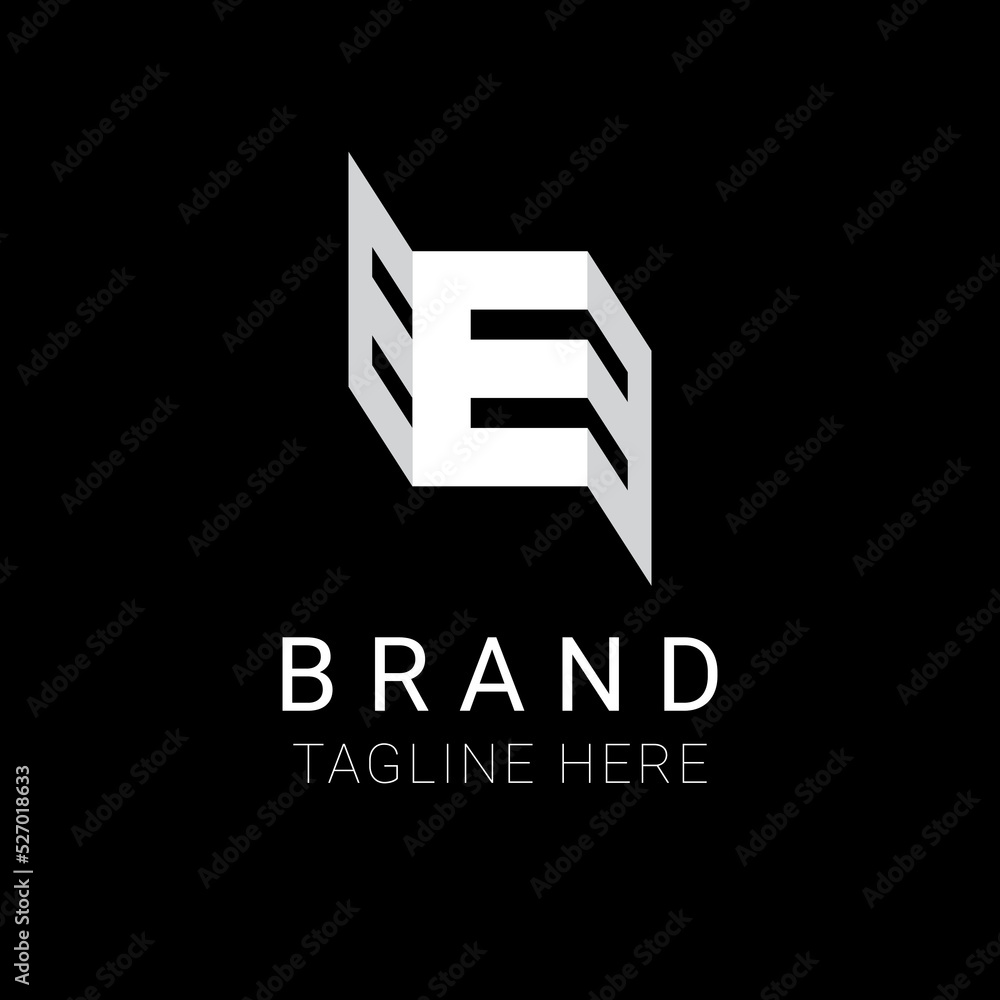 vector logo letter E on black background. vector logo letter E on black background.