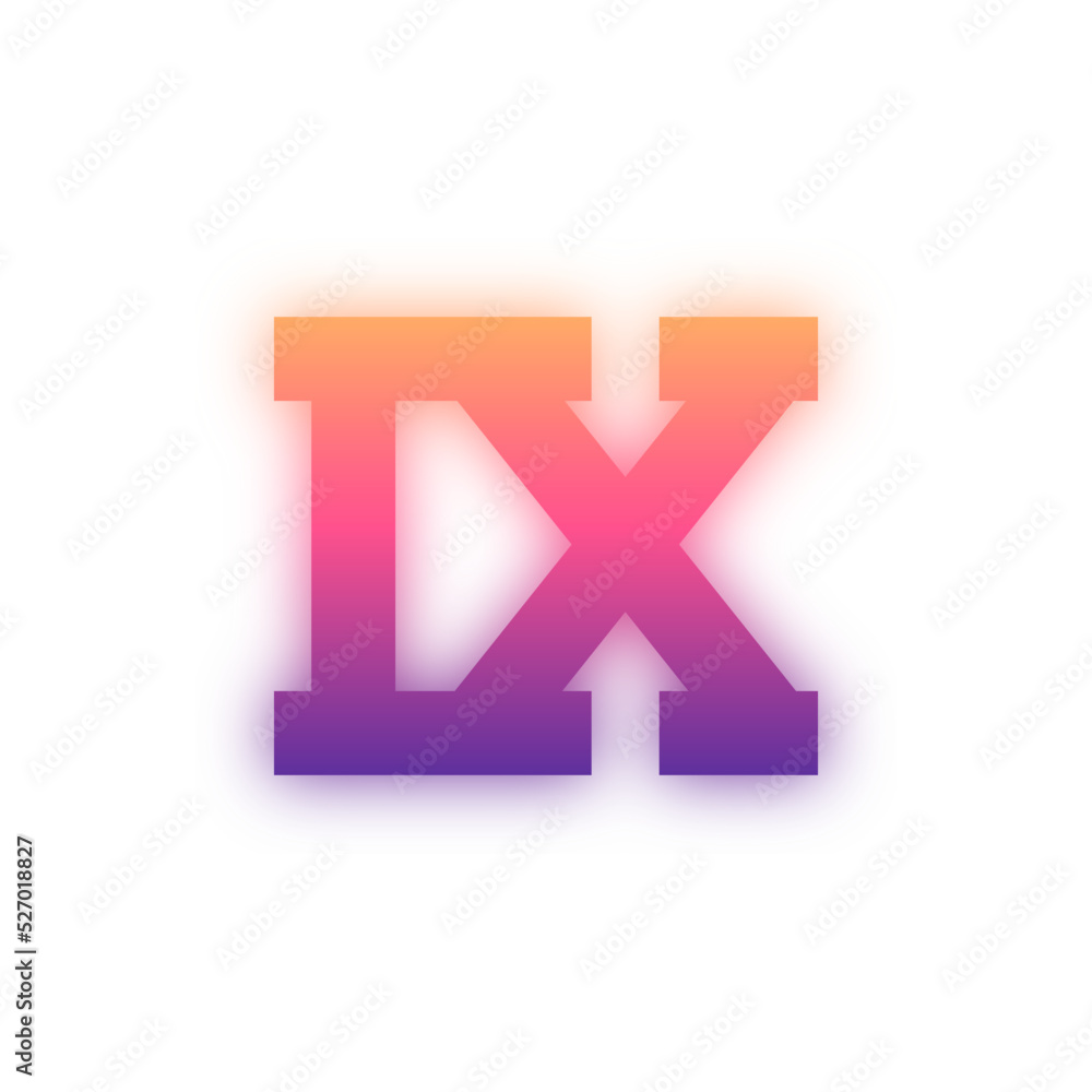 Obraz premium neon roman numeral 