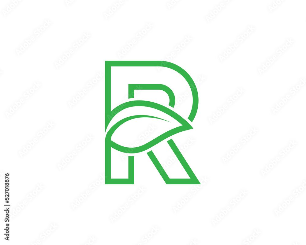 Initial Letter R Leaf Logo Concept sign icon symbol Design. Natural Products, Cosmetics, Ecology, health Care, spa, Herbal Logotype. Vector illustration template Initial Letter R Leaf Logo Concept sign icon symbol Design. Natural Products, Cosmetics, Ecology, health Care, spa, Herbal Logotype. Vector illustration template