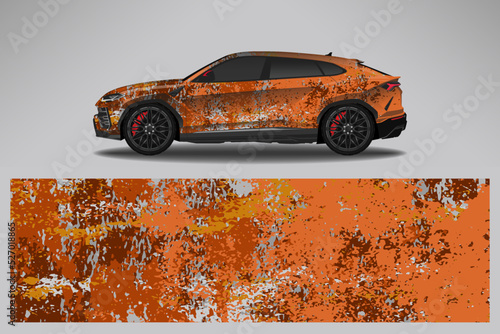 Car decal wrap livery design. Graphic abstract line racing background Vector design for vehicle, race car, rally, adventure livery camouflage.