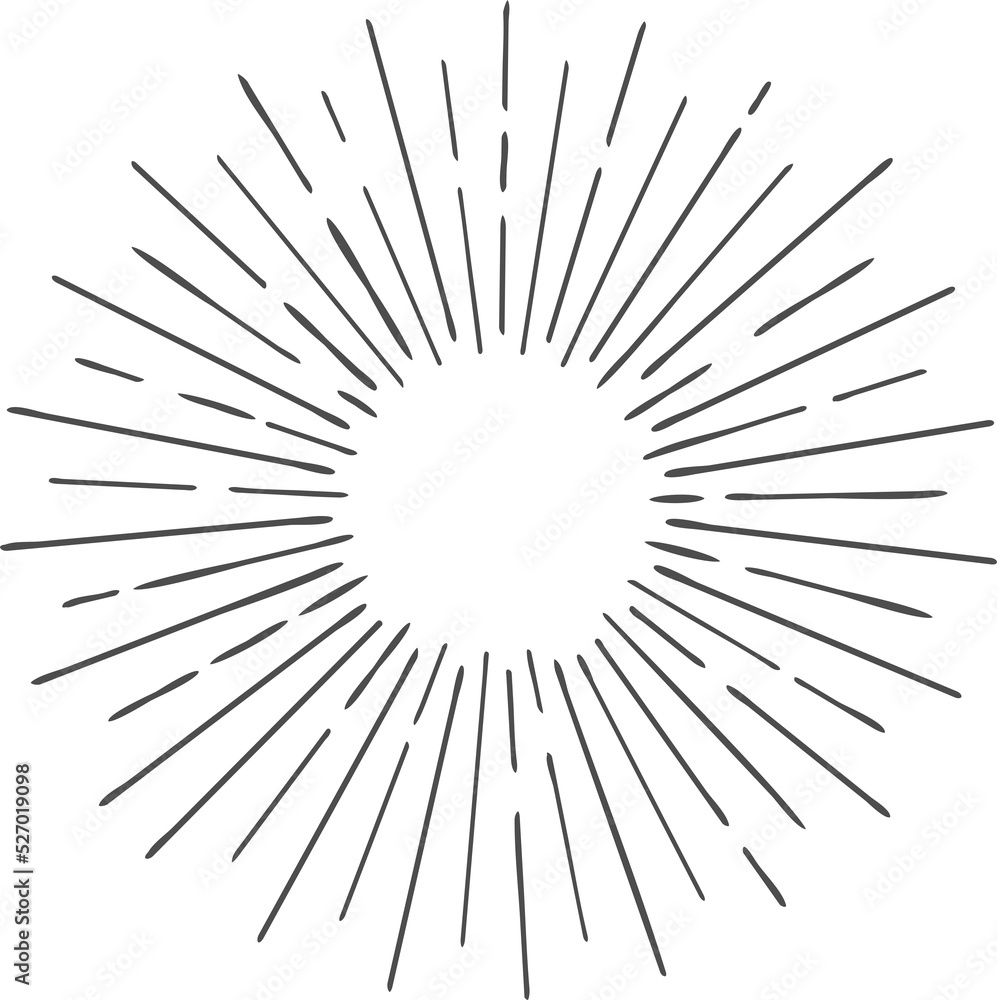 Naklejka premium Sun rays icon, shine and burst line
