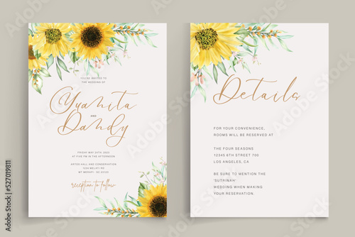 beautiful sun flower background and frame design