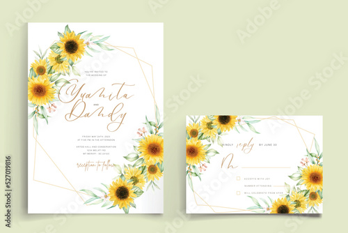 beautiful sun flower background and frame design