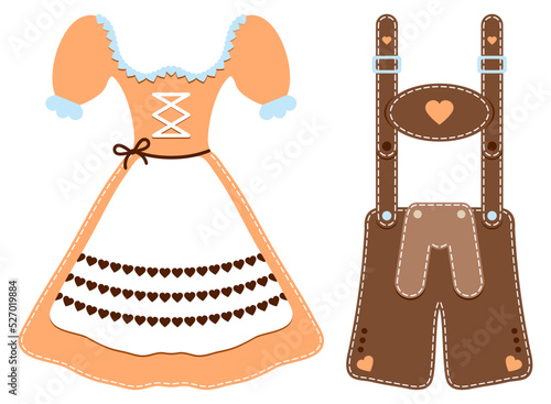 Dirndl & Lederhose Orange Braun