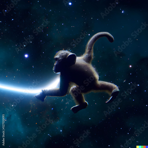Cool monkey dancing in space