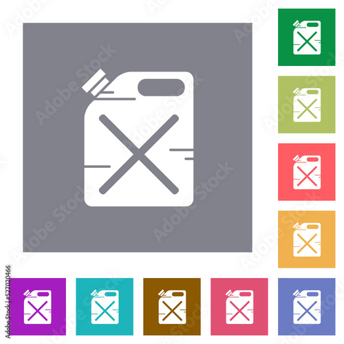Gas can solid square flat icons