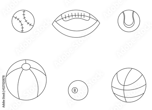 different ball vector design illustration set isolated on white background