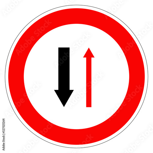 Panneau Cédez le passage à la circulation d'en face
