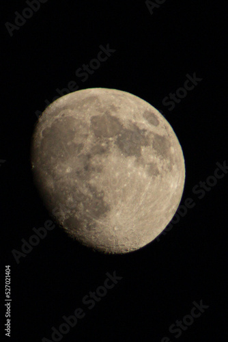 Zoom Waxing Gibbous Moon Photograph
