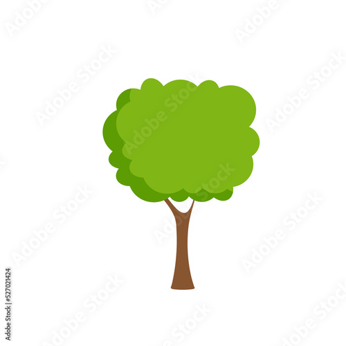 Green fertile trees in a variety of forms on the White Background.  Set of various tree sets. Trees for decorating gardens and home designs. vector illustration and icon