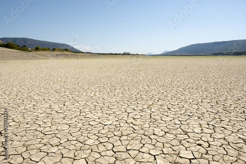 Drought in the cracked earth, climate change concept.
