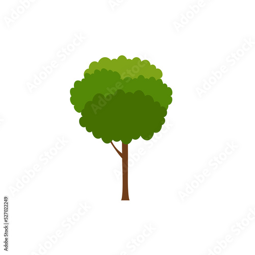 Green fertile trees in a variety of forms on the White Background.  Set of various tree sets. Trees for decorating gardens and home designs. vector illustration and icon