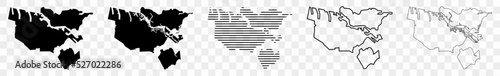 Amsterdam Map Black | Netherlands Town Border | City | Transparent Isolated | Variations