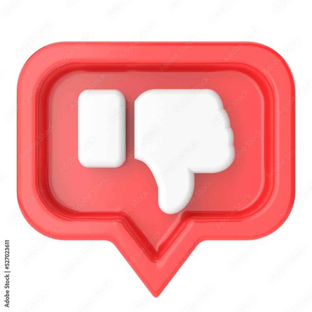 3D dislike icon. 3D illustration. 3D dislike icon. 3D illustration.