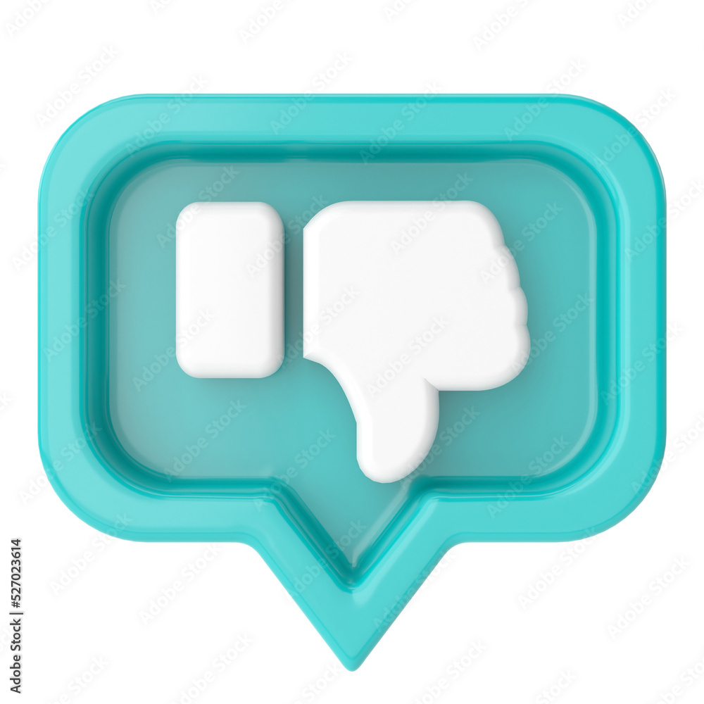 3D dislike icon. 3D illustration. 3D dislike icon. 3D illustration.
