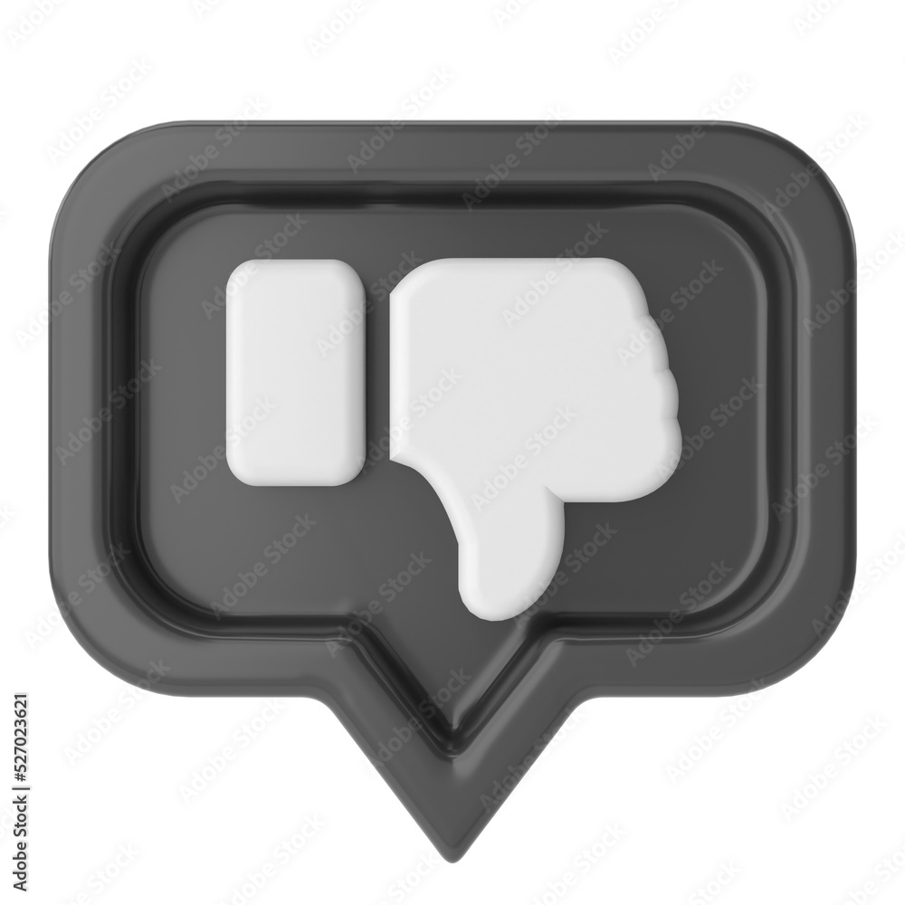 3D dislike icon. 3D illustration. 3D dislike icon. 3D illustration.