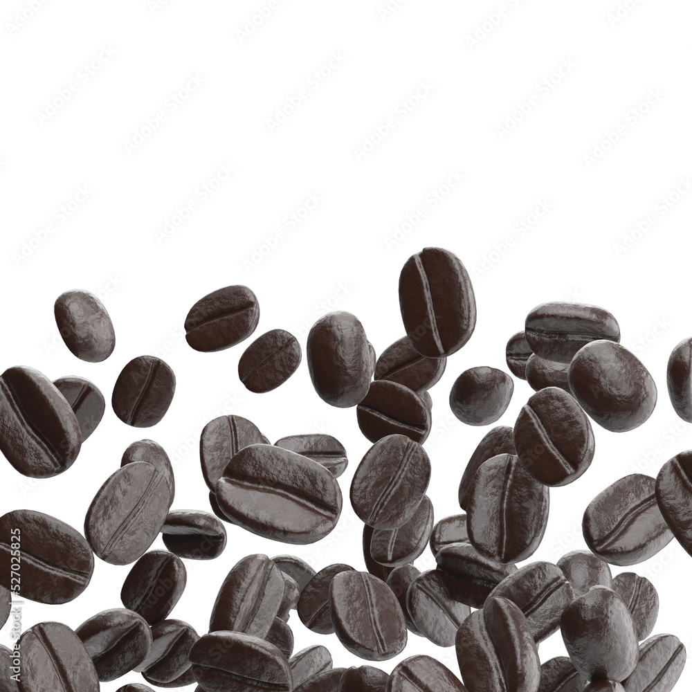 Coffee beans. 3D rendering. Coffee beans. 3D rendering.