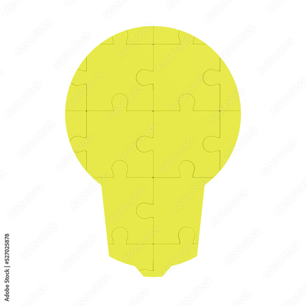 Light bulb puzzle. Idea icon design.