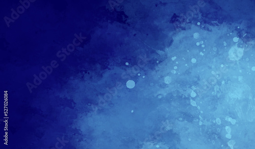 Abstract blue watercolor hand-painted for background. Stain artistic used as being an element in the decorative design of background, header, brochure, poster, card, cover or banner. © Azelia