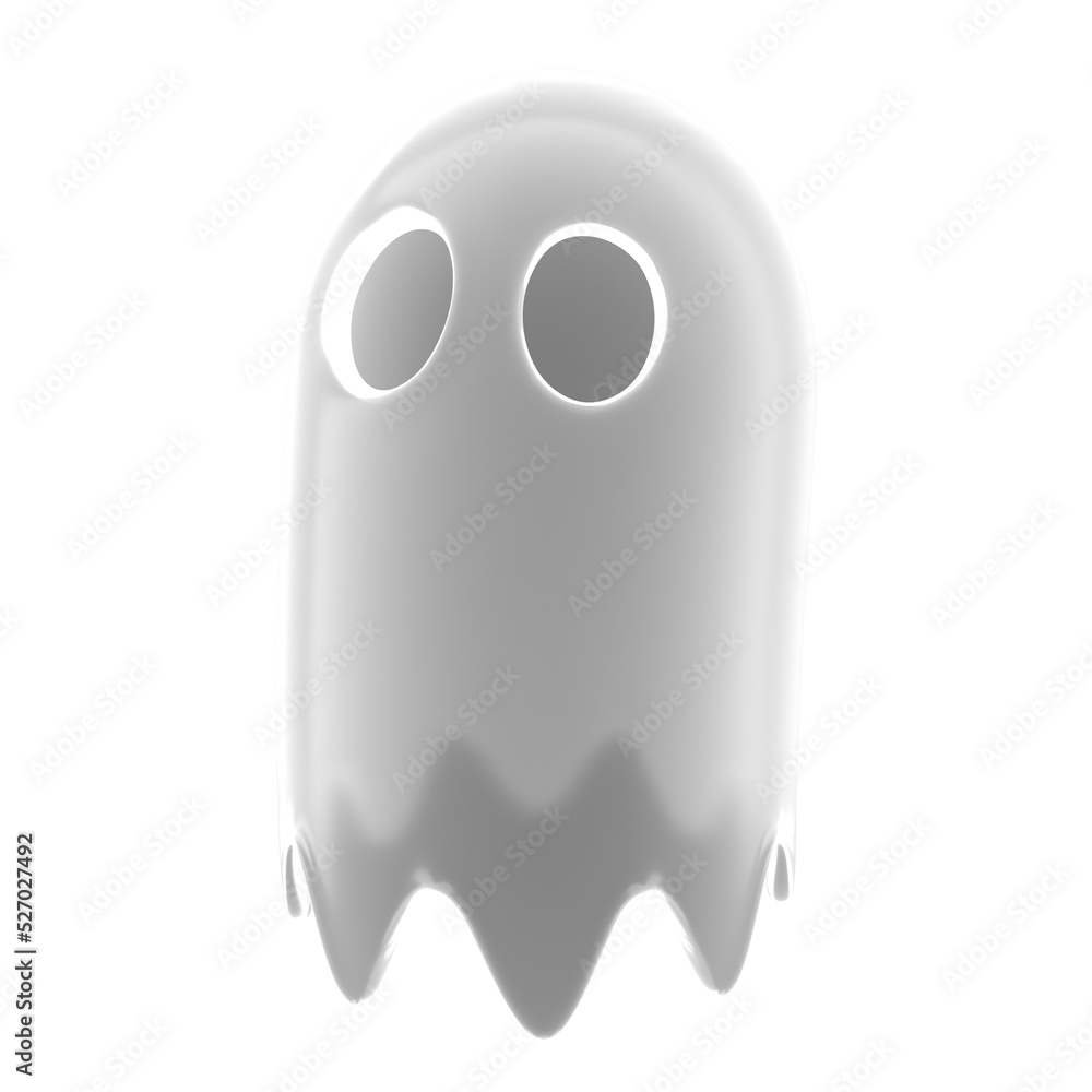 White ghost. 3D ghost model. White ghost. 3D ghost model.