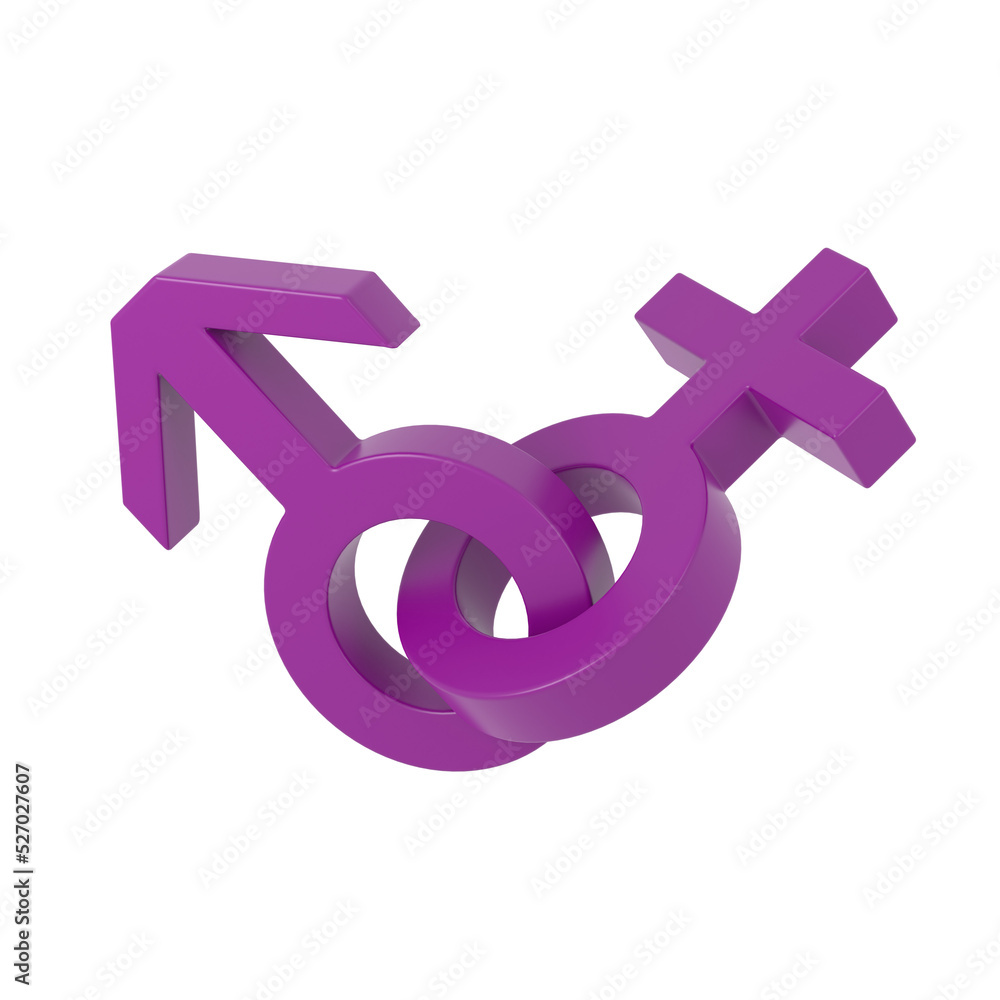 Gender signs. 3D gender icon.