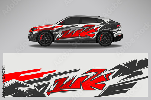 Car decal wrap livery design. Graphic abstract line racing background Vector design for vehicle, race car, rally, adventure livery camouflage.