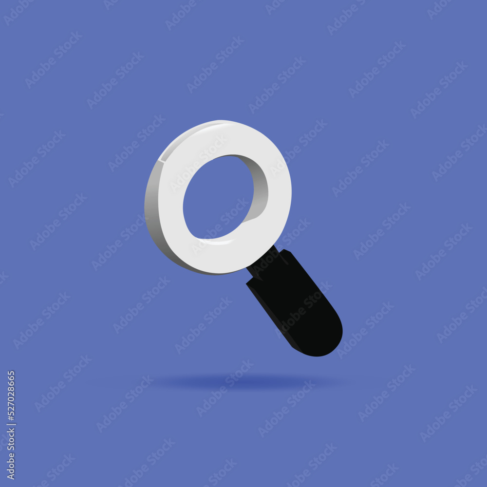 3d magnifying glass design vector isolated 3d magnifying glass design vector isolated