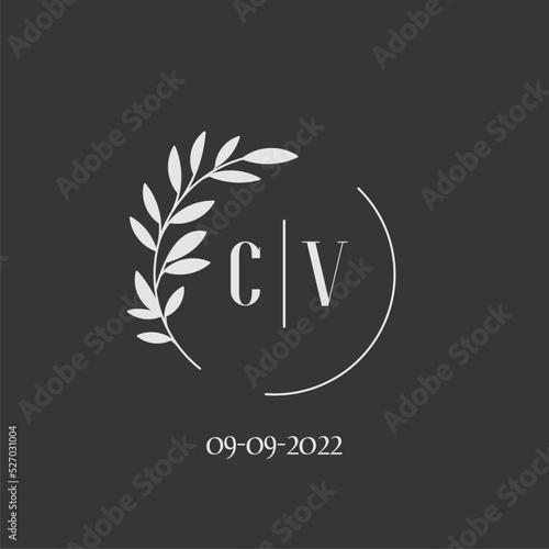 Initial letter CV wedding monogram logo design inspiration