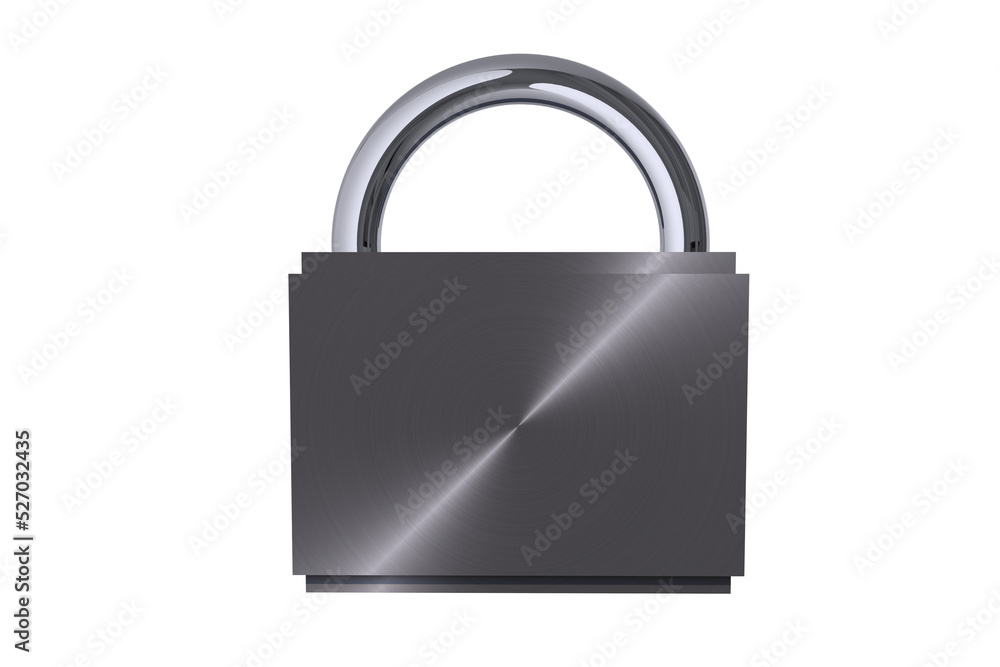 Silver Iron Padlock PNG 3D Render Illustration. Silver Iron Padlock PNG 3D Render Illustration.