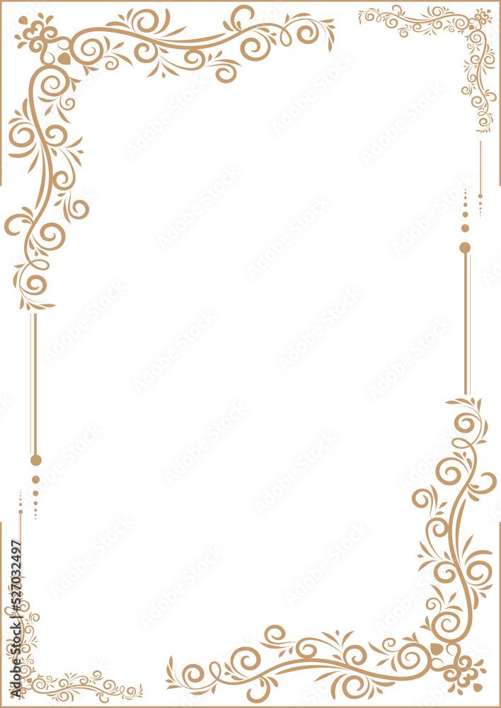 golden frame element and border golden frame element and border