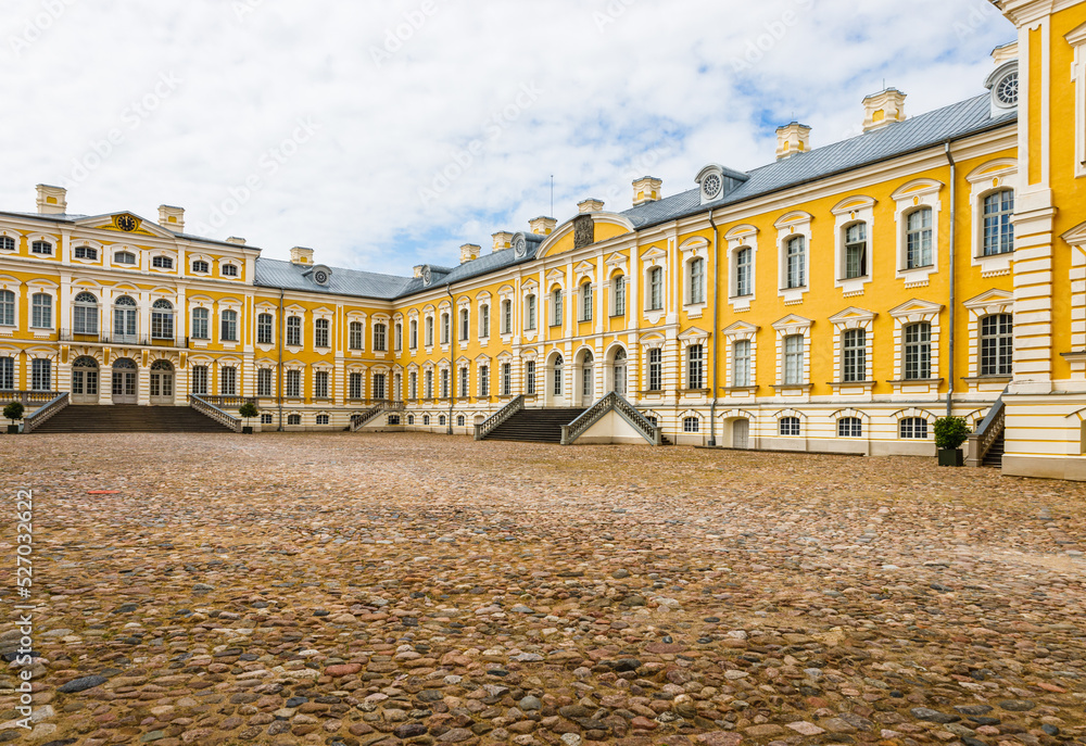 Rundale Palace. Palace made in baroque style. Pilsrundale, Latvia, 4 July 2022