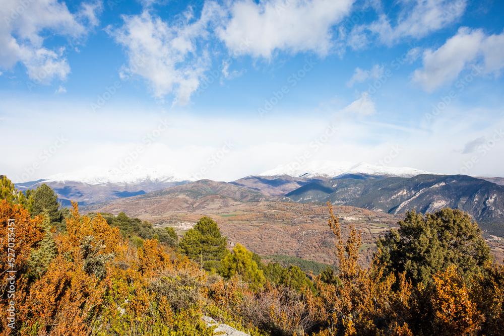 Autumn landscape in Pallars Jussa, Lleida, Pyrenees, Spain