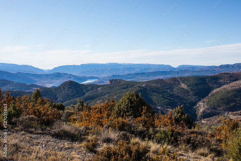 Autumn landscape in Pallars Jussa, Lleida, Pyrenees, Spain